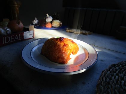 Butternut pumpkin roasted in its skin gives a dry purée, ideal for pie fillings.