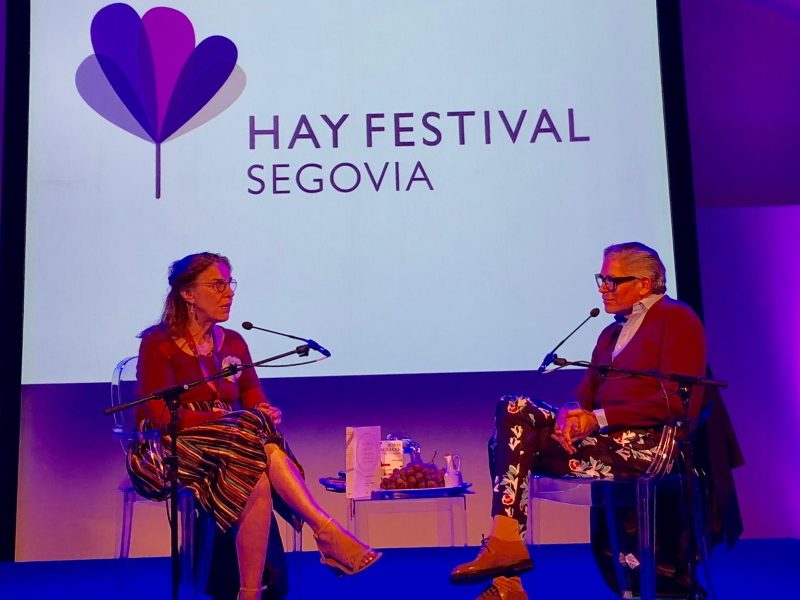 Segovia Hay Festival, 2019: a Sunday morning conversation with features journalist and novelist Boris Izaguirre, held in the auditorium inside the 16th-century Alhondiga.