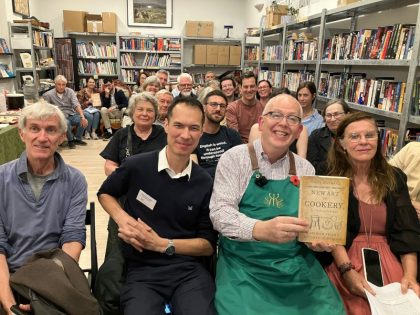 The Secret Kingdoms’ celebration of the “New Art of Cookery” paperback was a dialogue with tasting of 18th-century flavours in the bookshop.